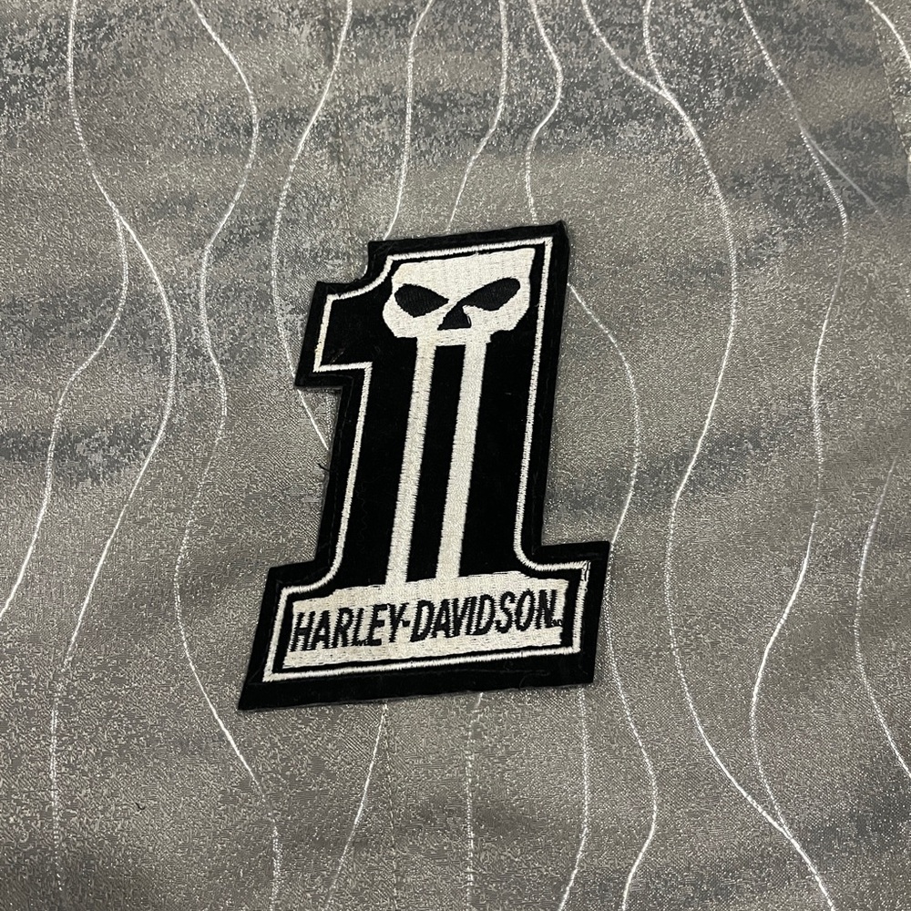 Harley-Davidson Black and White Skull Patch